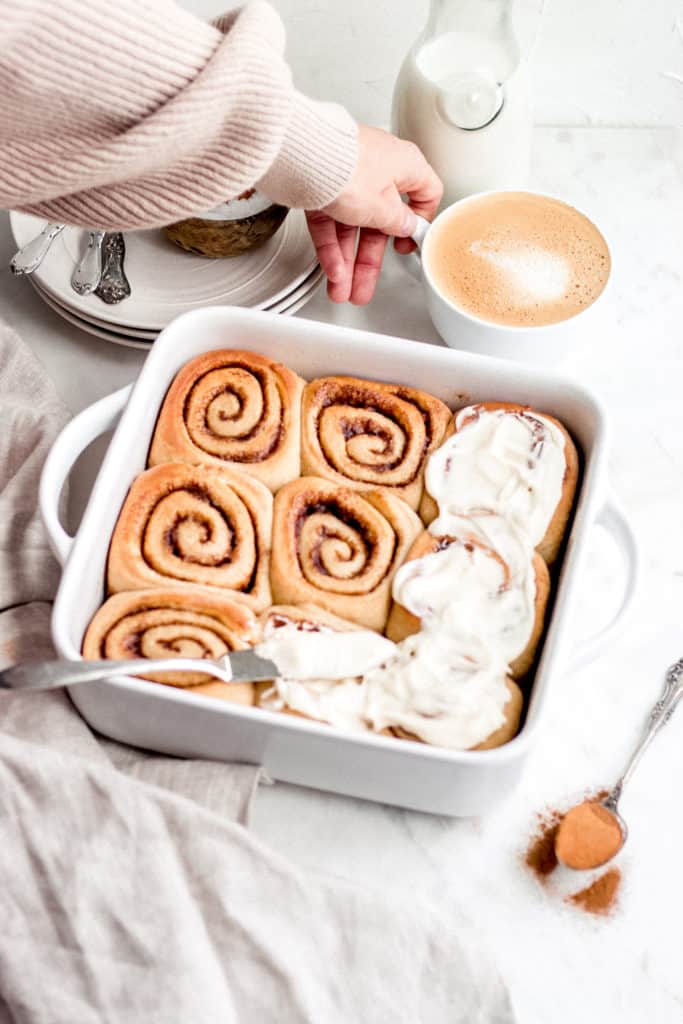 cinnamon rolls and coffee