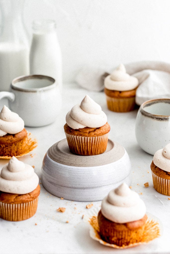 pumpkin cupcakes stacked