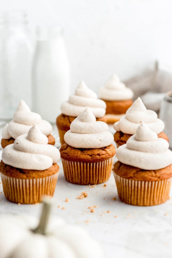 batch of pumpkin cupcakes