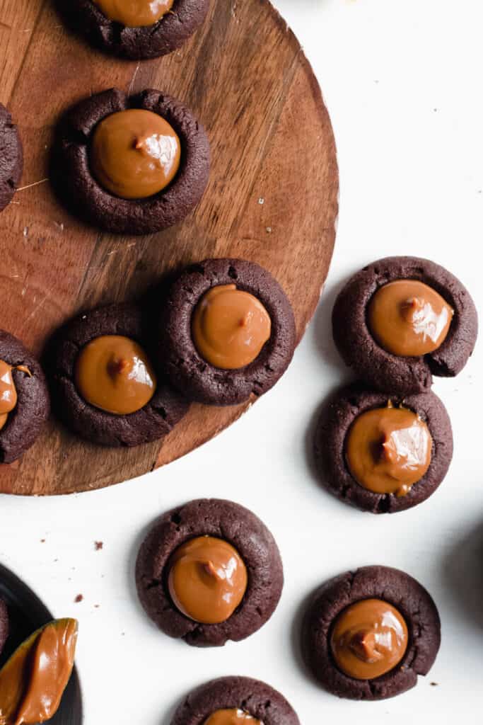 Chocolate-Dulce de Leche Thumbprint Cookies