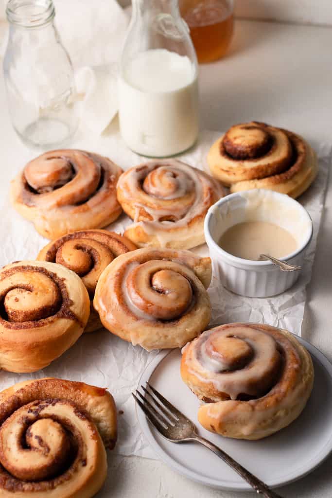 Pumpkin Spice Cinnamon Rolls with Maple Icing - Sarah's Day Off