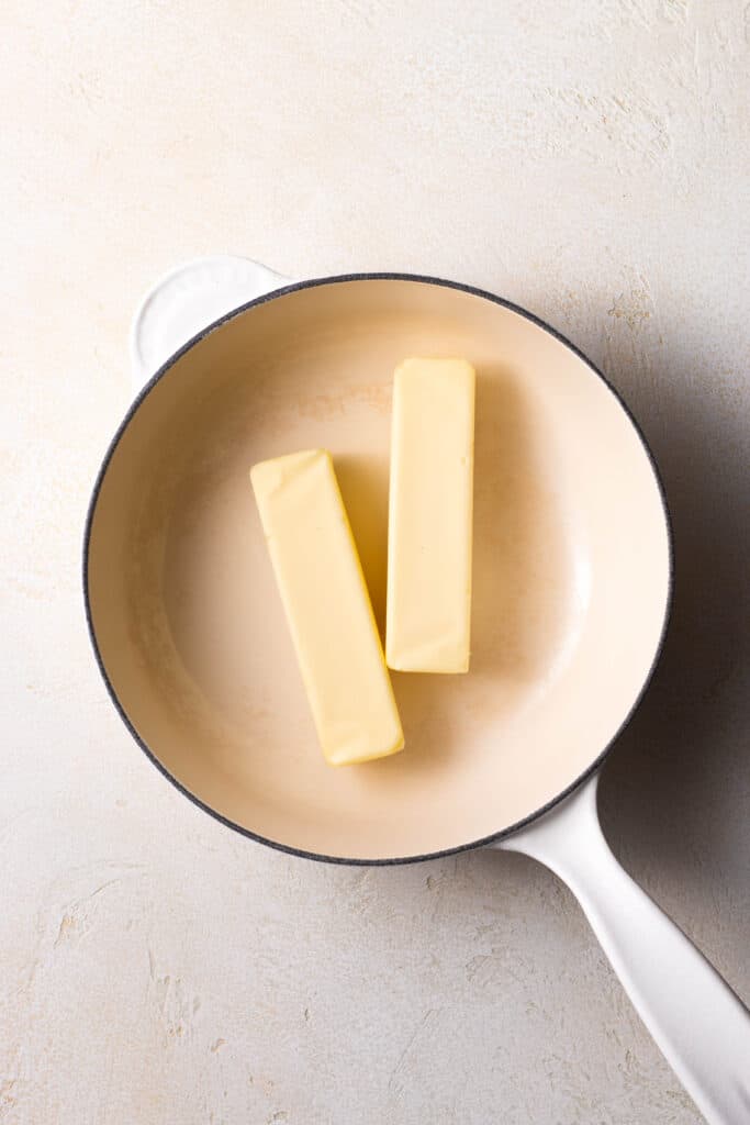 butter in light-colored skillet