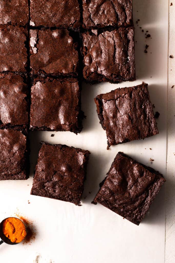 sliced mexican brownies on a board