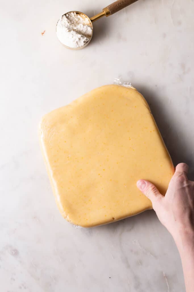 the best shortbread cookie dough wrapped in plastic wrap