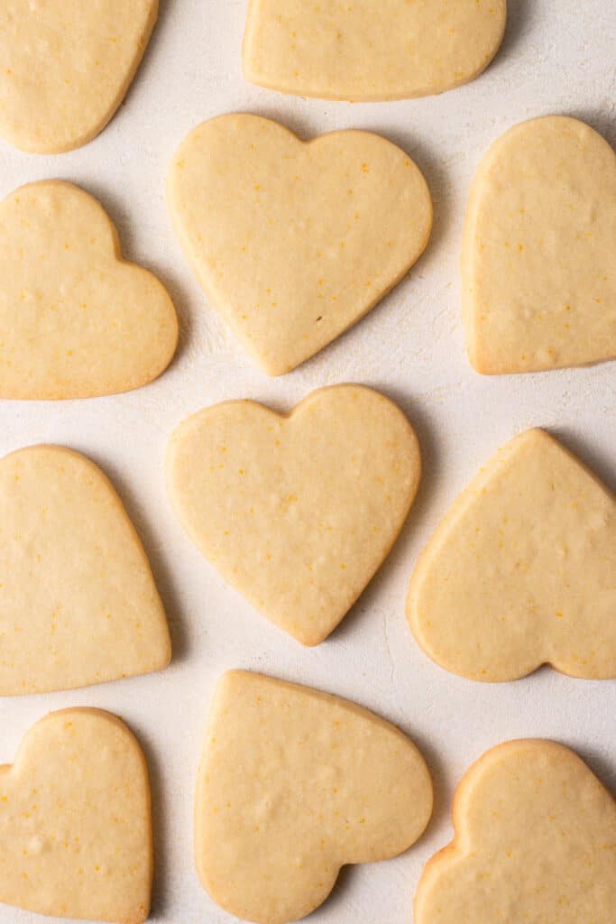 plain shortbread cookies on a board