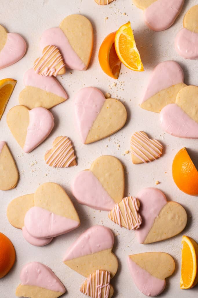 the best cut out shortbread cookies arranged on a board