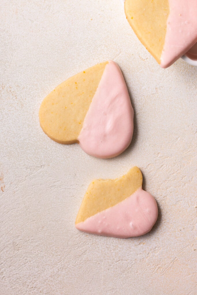 cut out shortbread cookies on a board