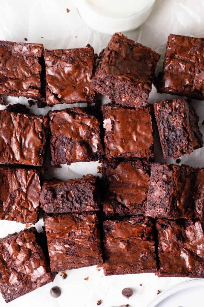 chocolate brownies on a board