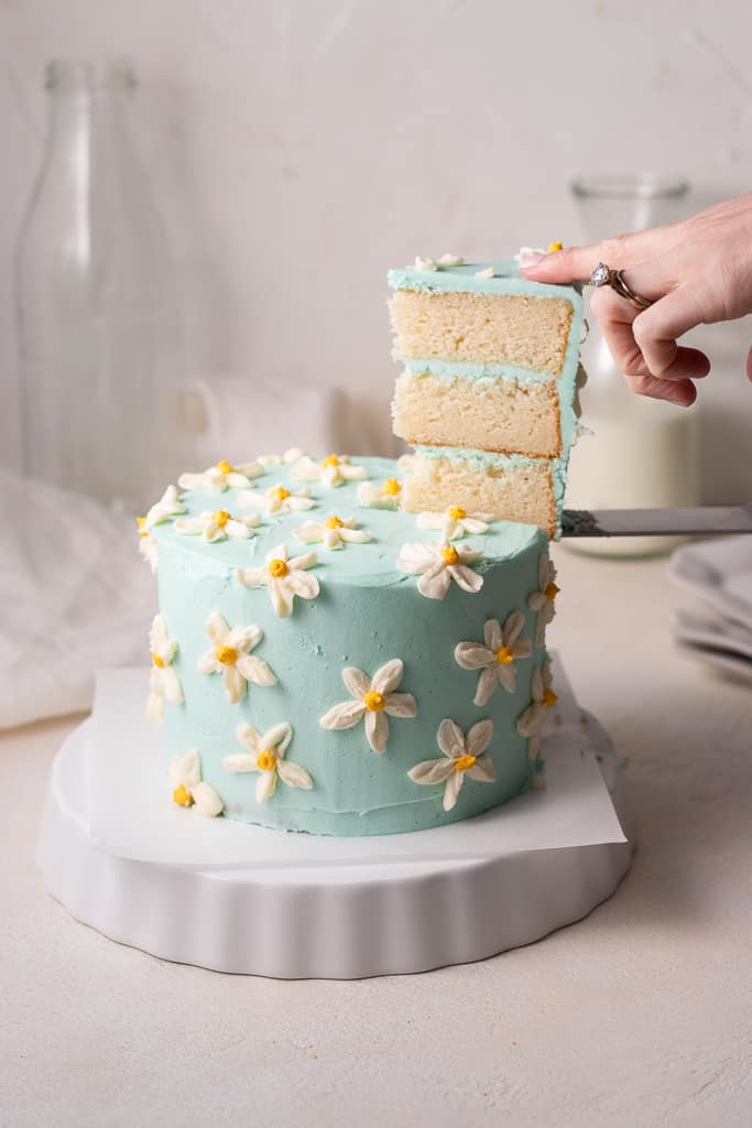 perfect 8-inch vanilla cake with brown butter frosting - Blue Bowl
