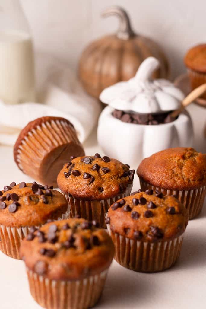 pumpkin muffin recipe on a board