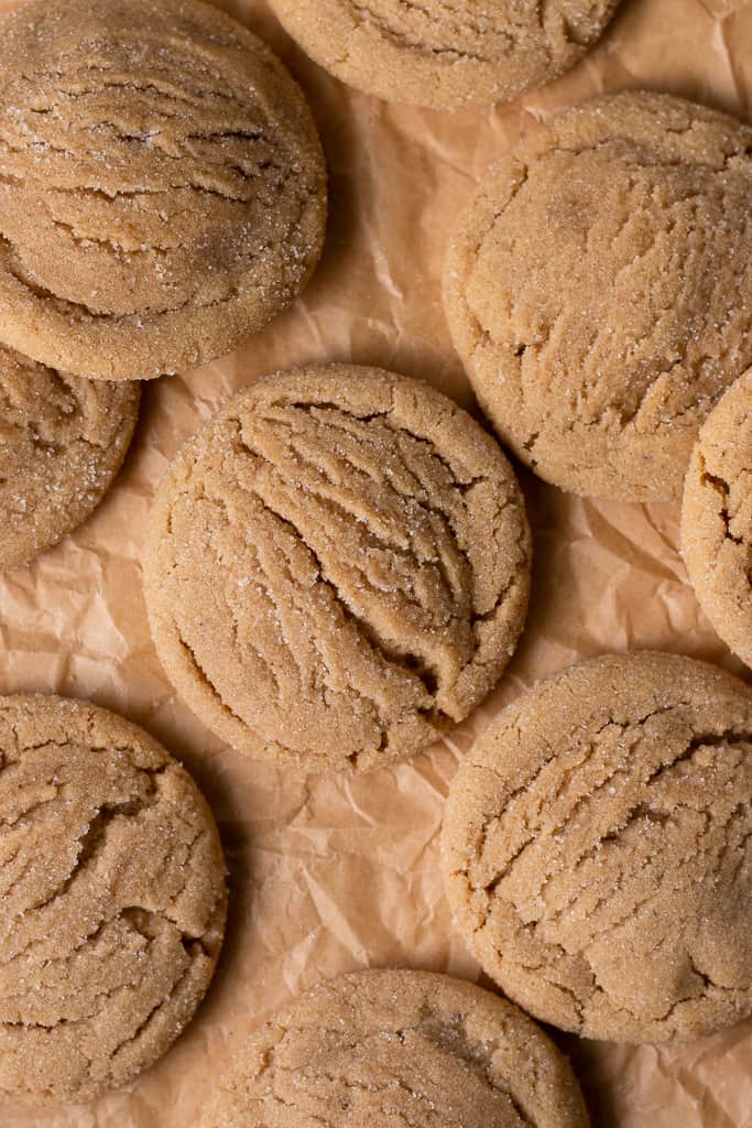 brown sugar cookies on a piece of parchment paper.