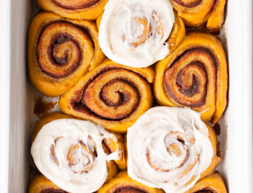 Pumpkin Spice Cinnamon Rolls with Maple Icing