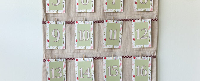 advent calendar hanging on a wall.