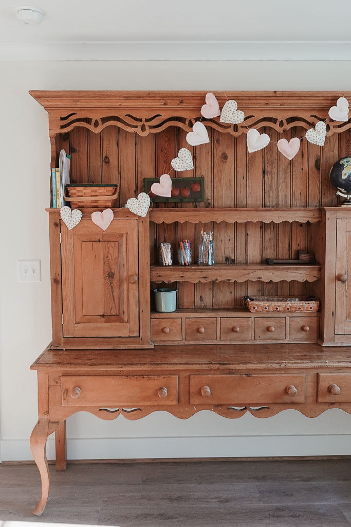 Valentine's Day heart garland.