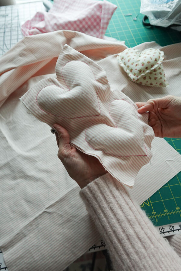 stuffed heart shapes.