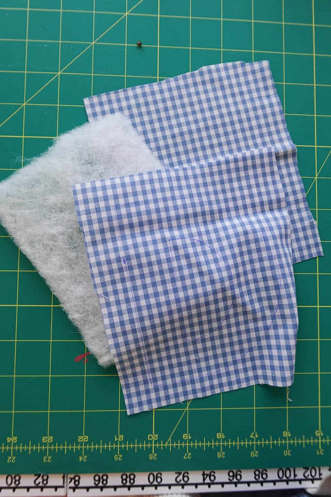 batting and 2 layers of fabric.