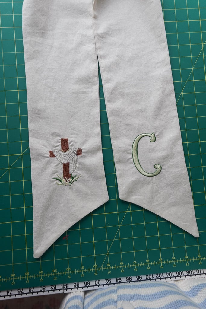 completed wreath sash.