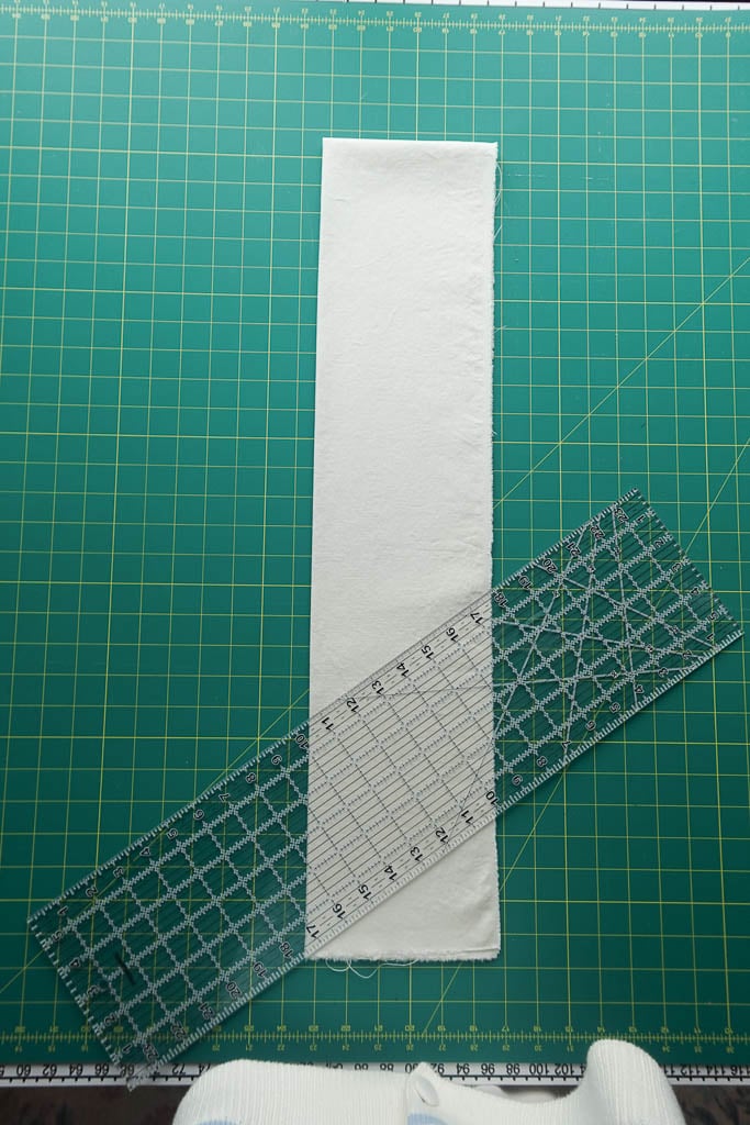 trimming the edge of fabric.