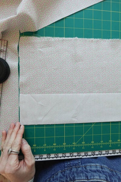 placing fabric right sides together.