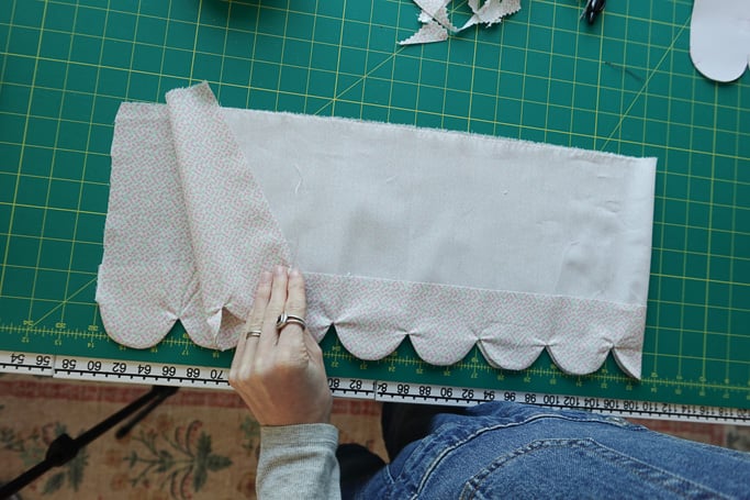 placing pieces right sides together.