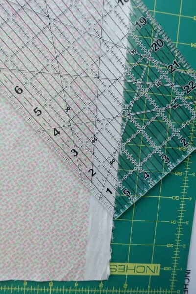 cutting the fabric on the bias.