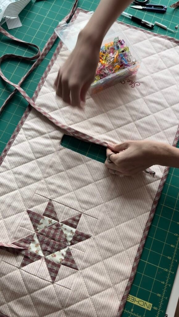 adding binding to sewing machine cover.